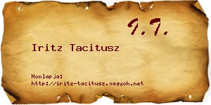 Iritz Tacitusz névjegykártya